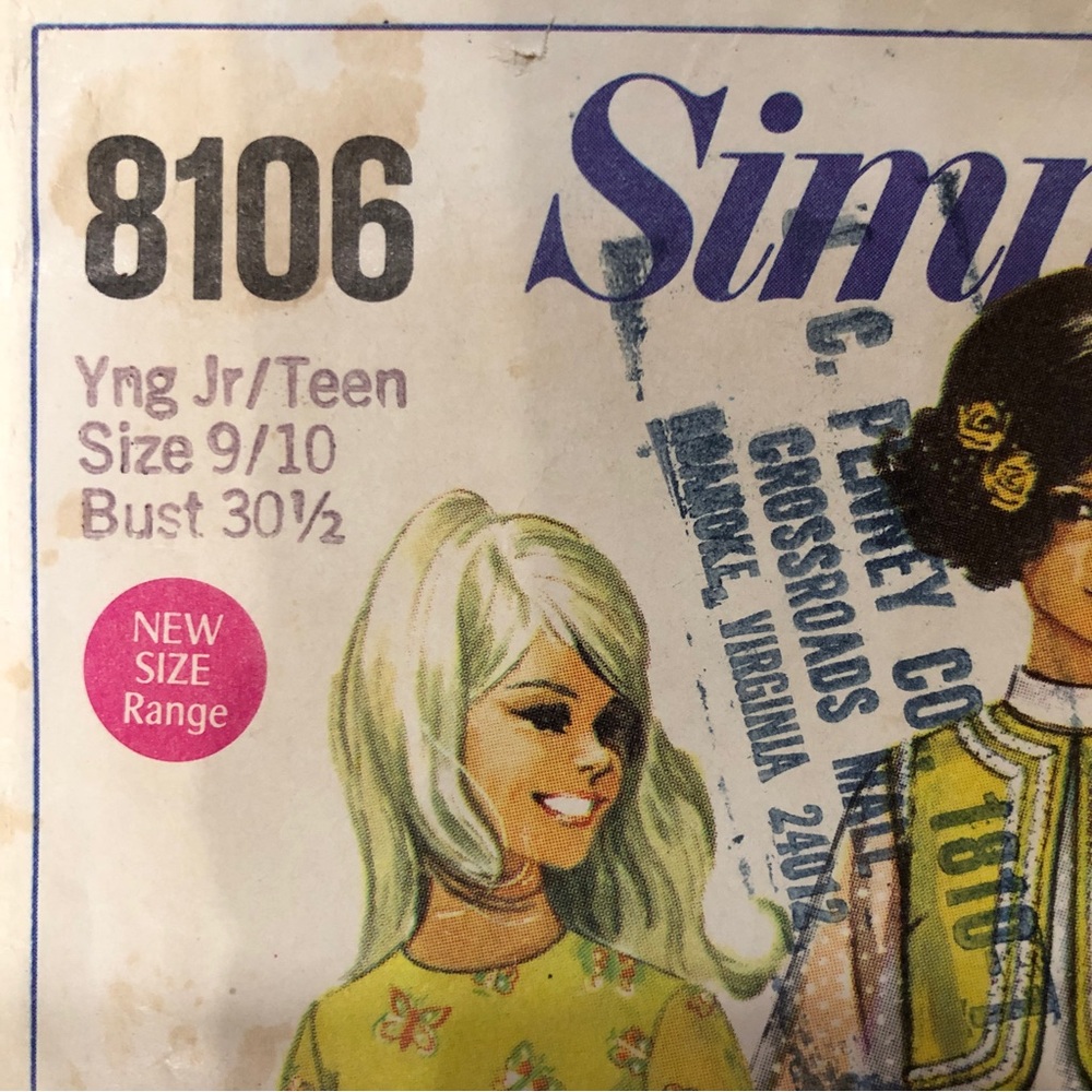 Copyright 1969 Vintage “Simplicity 8106” Dress Bolero Cut Sewing Pattern (9/10) - Picture 5 of 9